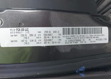 2015 Dodge Grand Caravan Sxt from USA, damaged, VIN 2C4RDGCG7FR682662